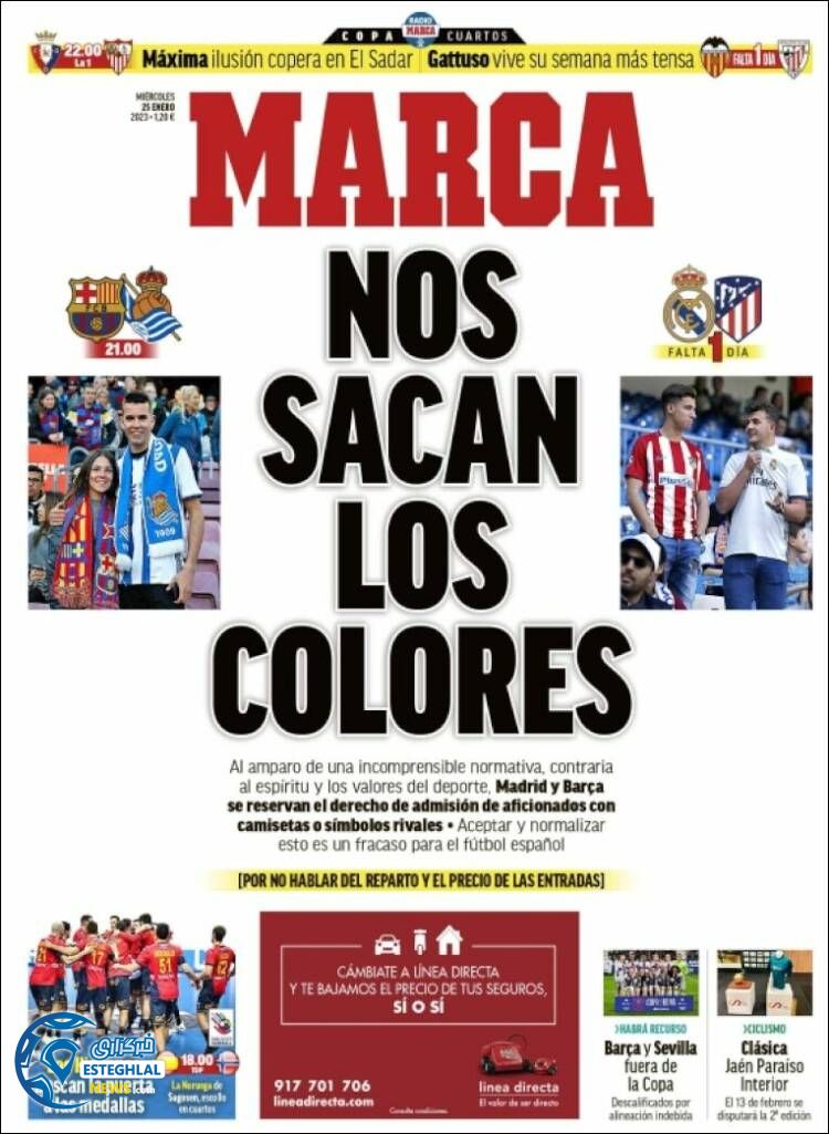 روزنامه ورزشی مارکا چهارشنبه 5 بهمن 1401 