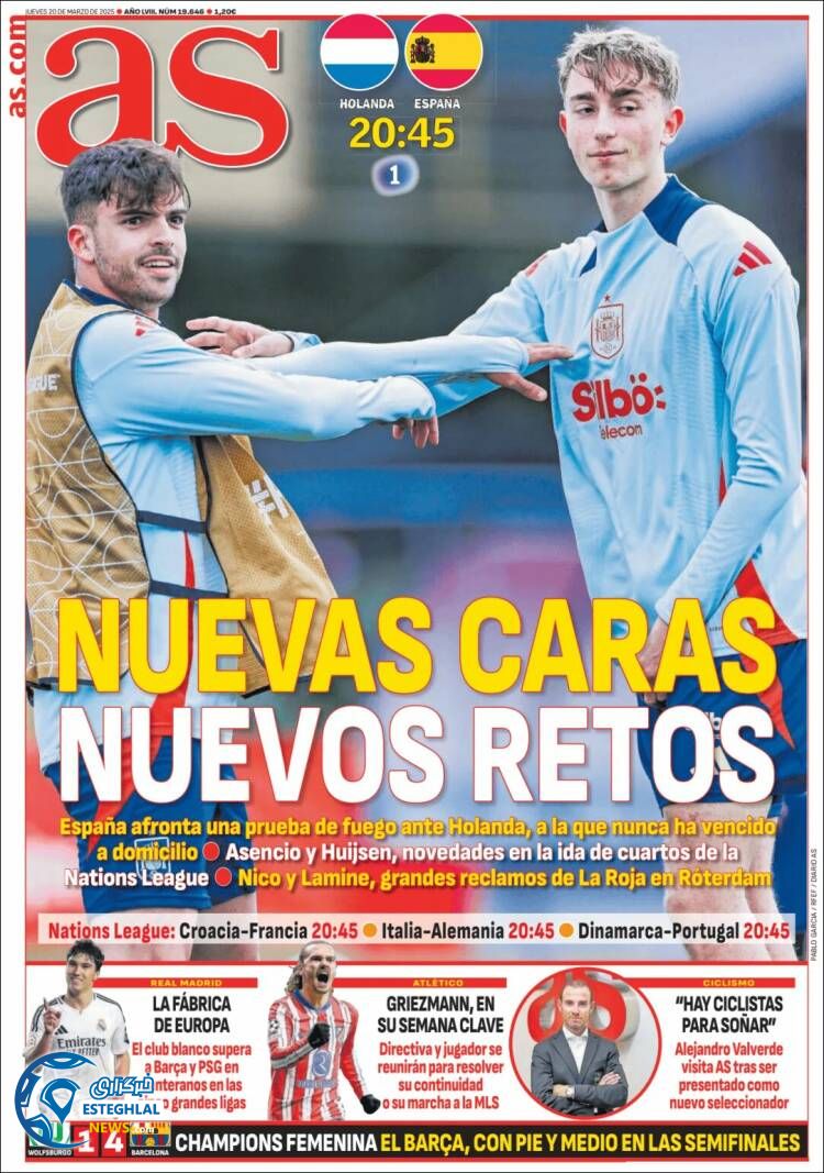 روزنامه  ورزشی آ اس پنجشنبه 30 اسفند 1403