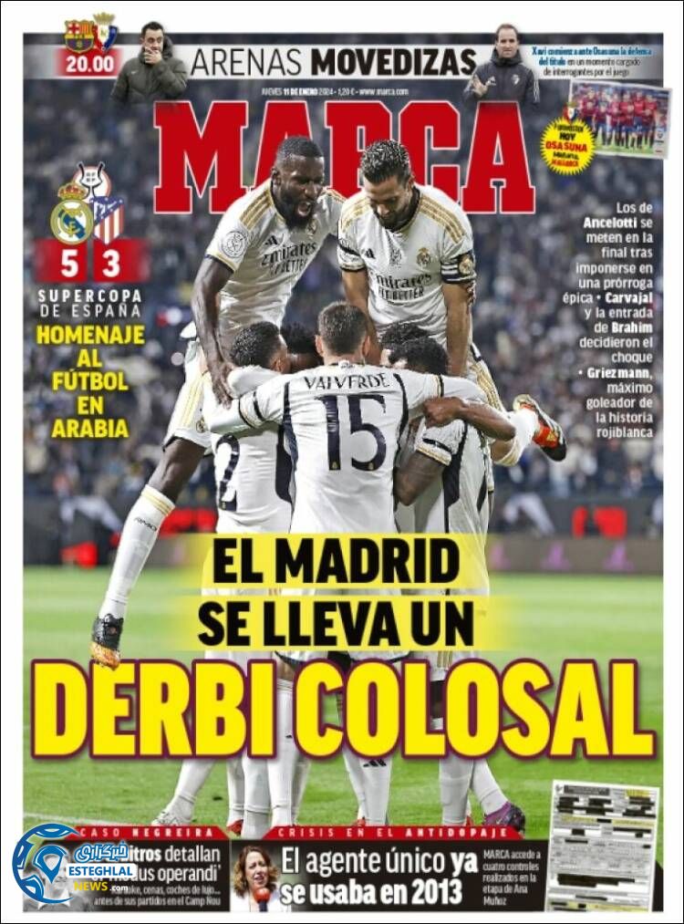 روزنامه ورزشی مارکا پنجشنبه 21 دی 1402 