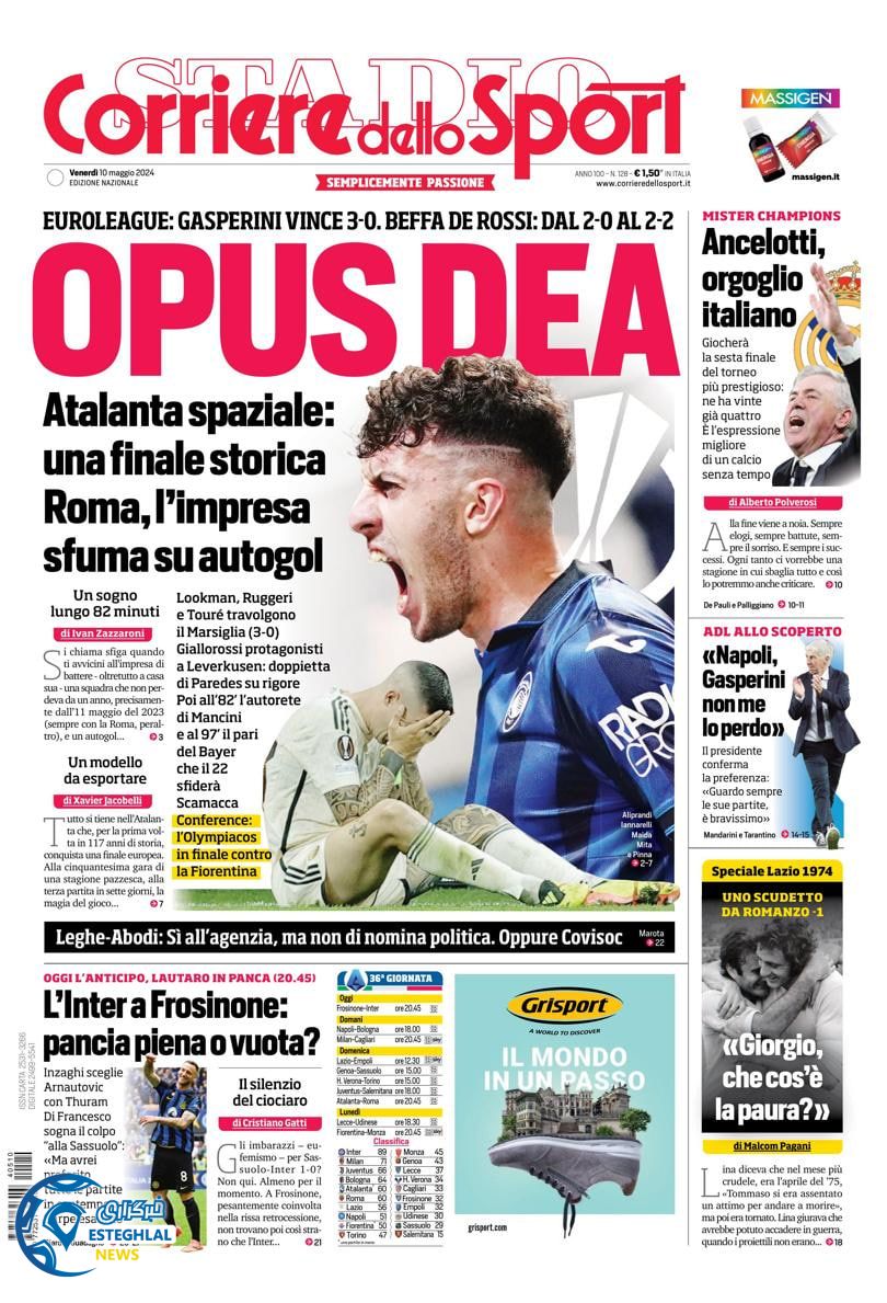 روزنامه ورزشی کوریره دلو اسپورت جمعه 21 اردیبهشت 1403 