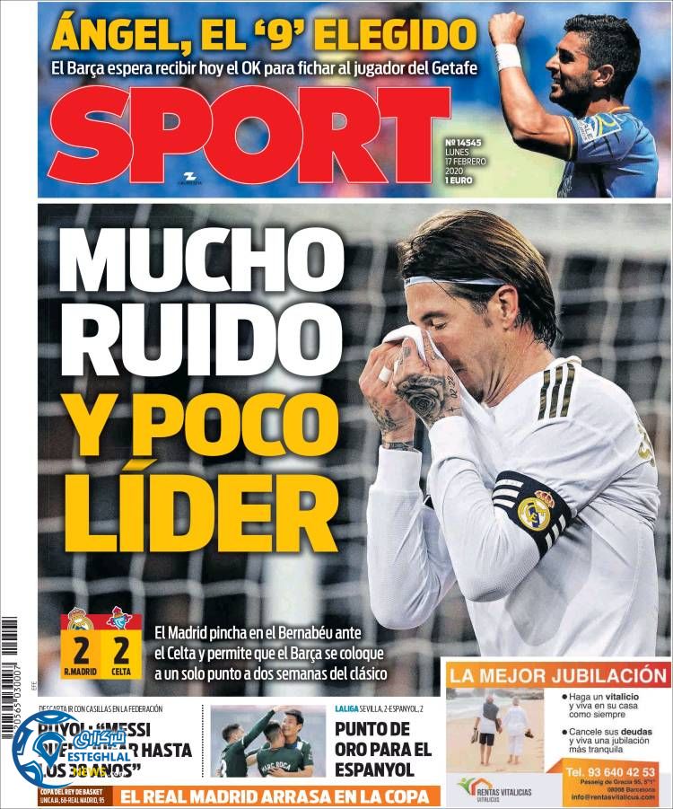 روزنامه ورزشی اسپورت دوشنبه 28 بهمن 1398