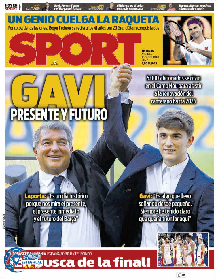 روزنامه ورزشی اسپورت جمعه 25 شهریور 1401 