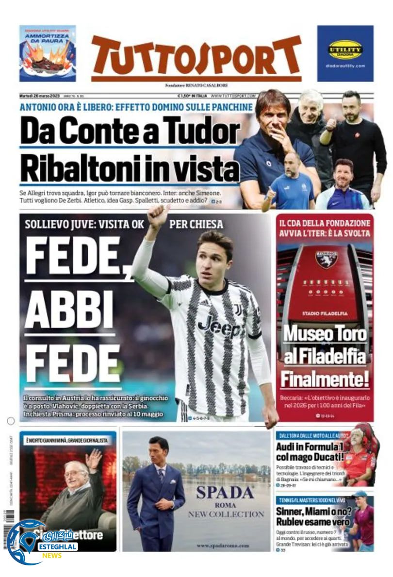 روزنامه ورزشی توتو اسپورت سه شنبه 8 فروردین 1402 