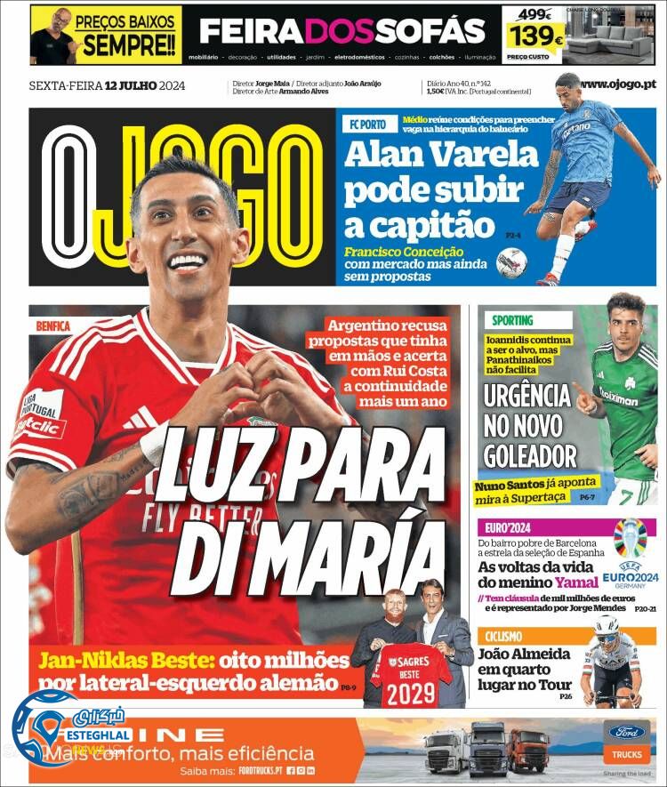 روزنامه ورزشی اوجوگو جمعه 22 تیر 1403 