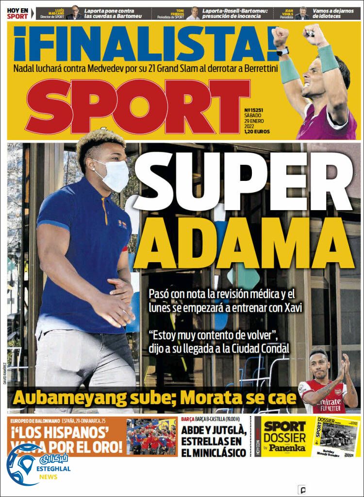 روزنامه ورزشی اسپورت شنبه 9 بهمن 1400