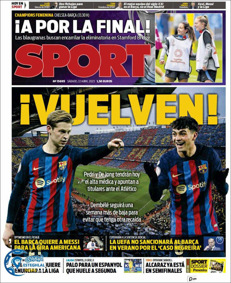 روزنامه ورزشی اسپورت شنبه 2 اردیبهشت 1402 