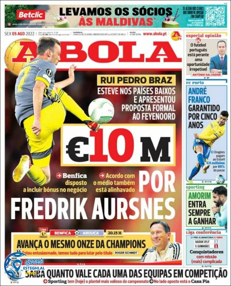 روزنامه ورزشی آبولا جمعه 14 مرداد 1401 