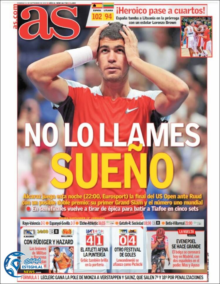 روزنامه ورزشی آ اس یکشنبه 20 شهریور 1401