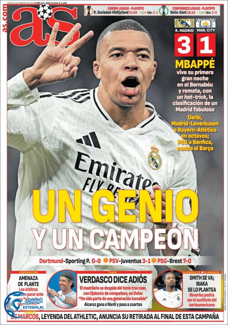 روزنامه  ورزشی آ اس پنجشنبه 2 اسفند 1403 