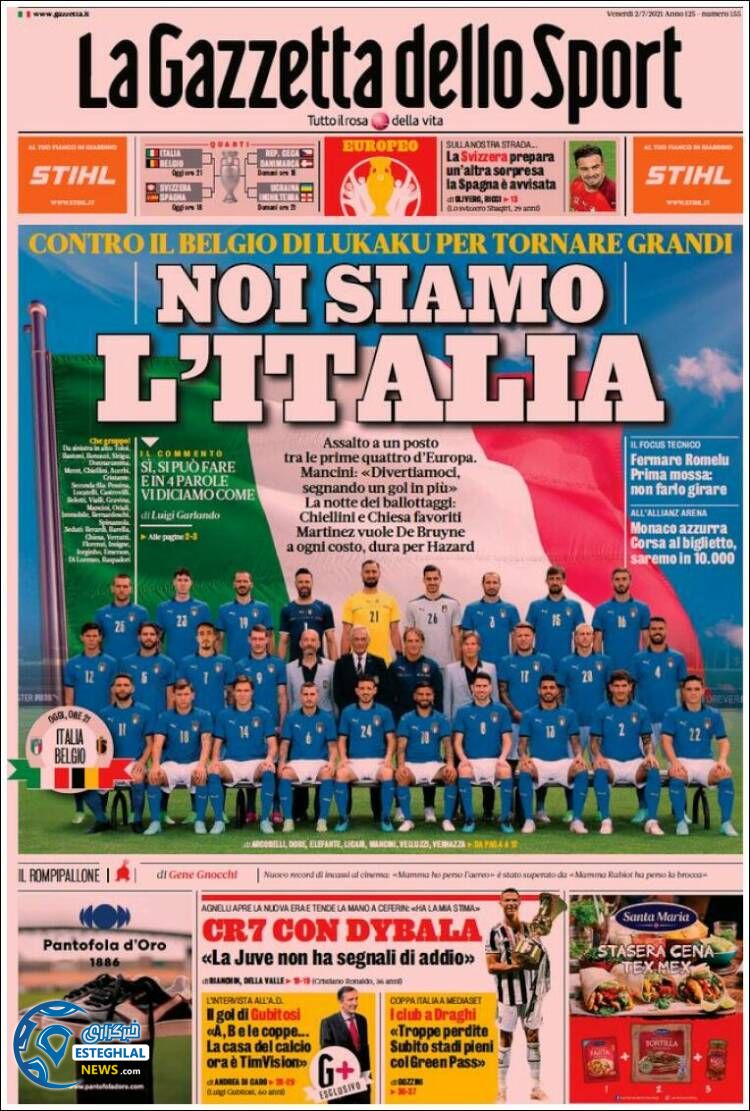 روزنامه ورزشی گاتزتا دلو اسپورت جمعه 11 تیر 1400