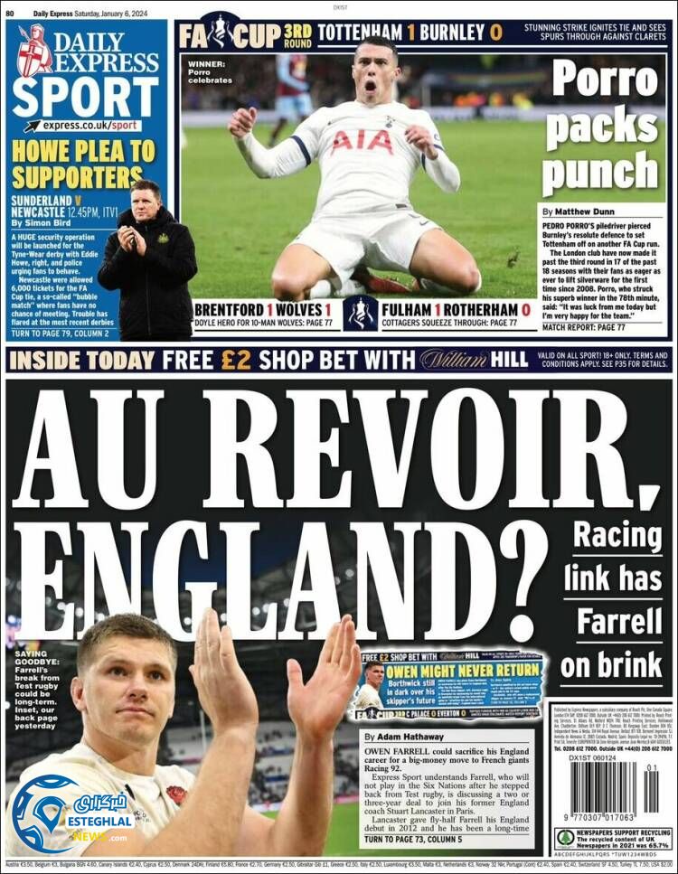 روزنامه ورزشی اکسپرس اسپورت شنبه 16 دی 1402 