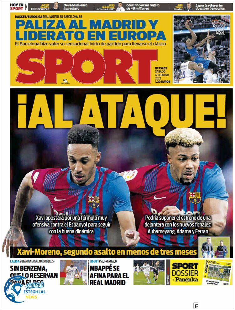 روزنامه ورزشی اسپورت شنبه 23 بهمن 1400