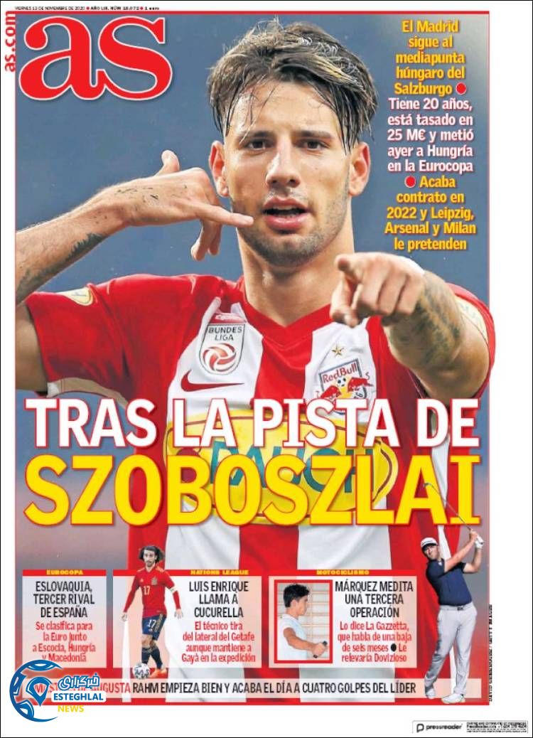 روزنامه ورزشی آاس جمعه 23 آبان 1399