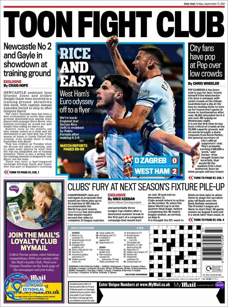 روزنامه ورزشی مایل اسپورت جمعه 26 شهریور 1400