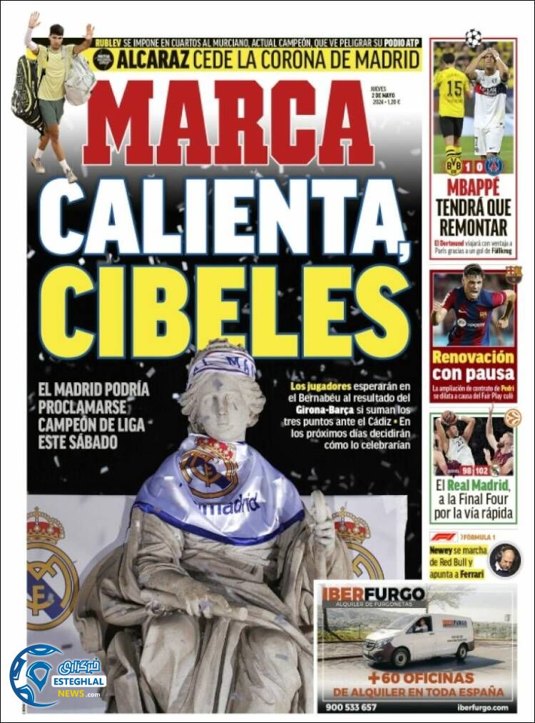 روزنامه  ورزشی مارکا پنجشنبه 13 اردیبهشت 1403 