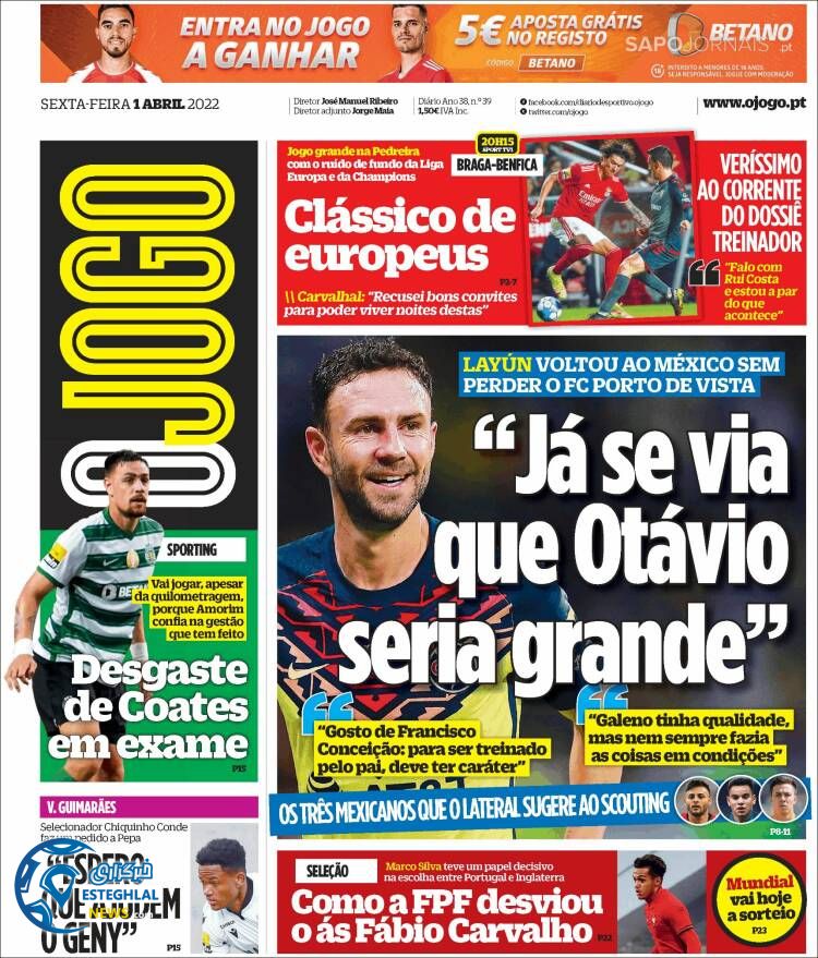 روزنامه ورزشی اوجوگو جمعه 12 فروردین 1401