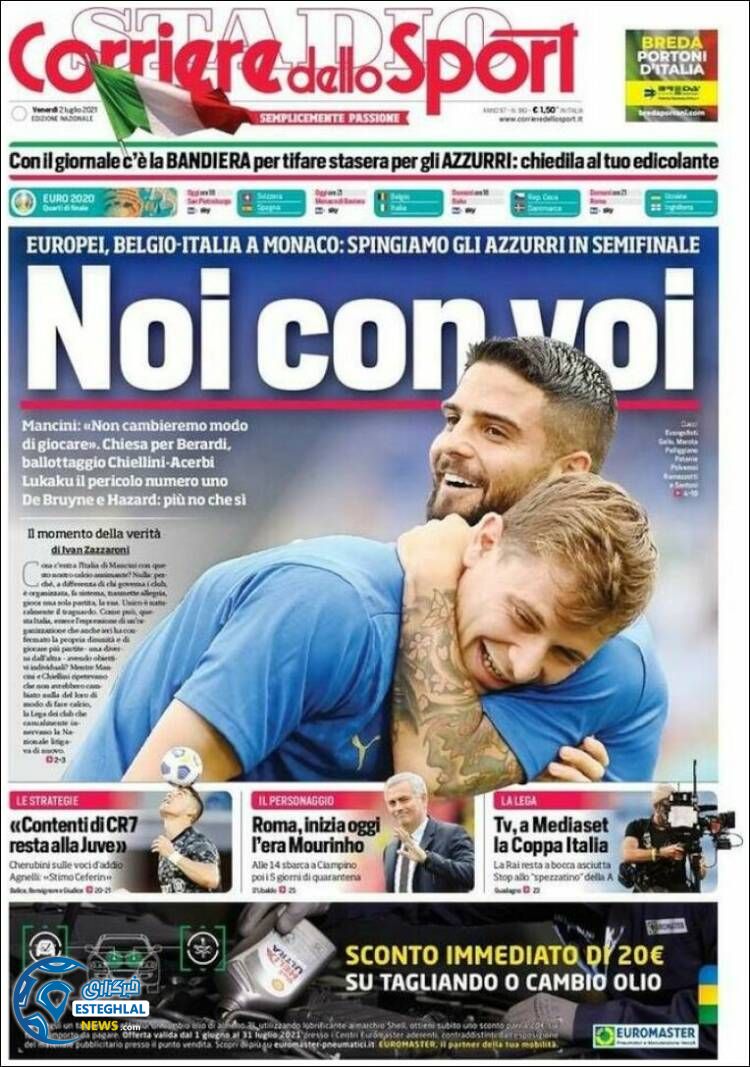 روزنامه ورزشی کوریره دلو اسپورت جمعه 11 تیر 1400