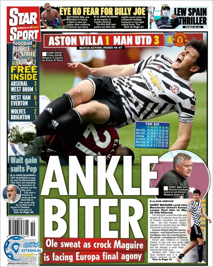 روزنامه ورزشی استار اسپورت دوشنبه 20 اردیبهشت 1400