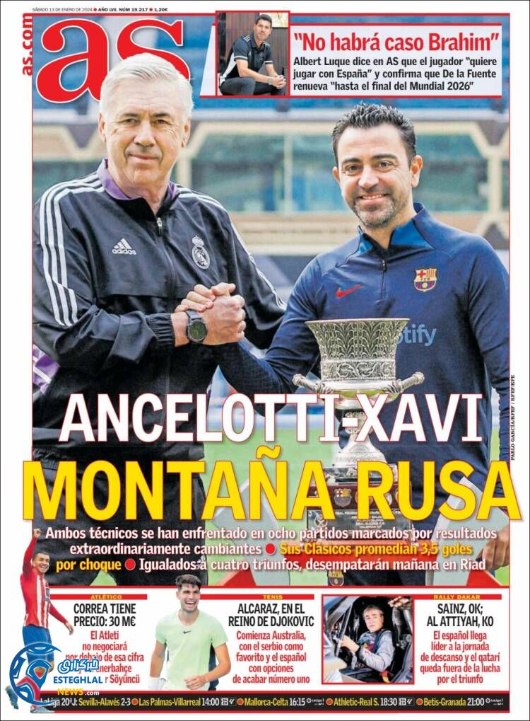 روزنامه ورزشی آ اس شنبه 23 دی 1402 