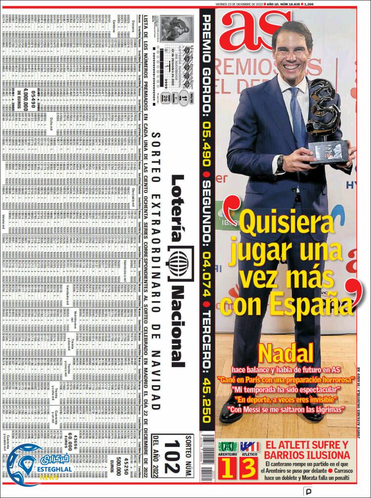 روزنامه ورزشی آ اس جمعه 2 دی 1401 