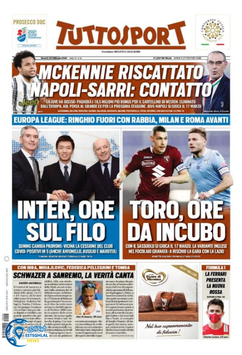 روزنامه ورزشی توتو اسپورت جمعه 8 اسفند 1399