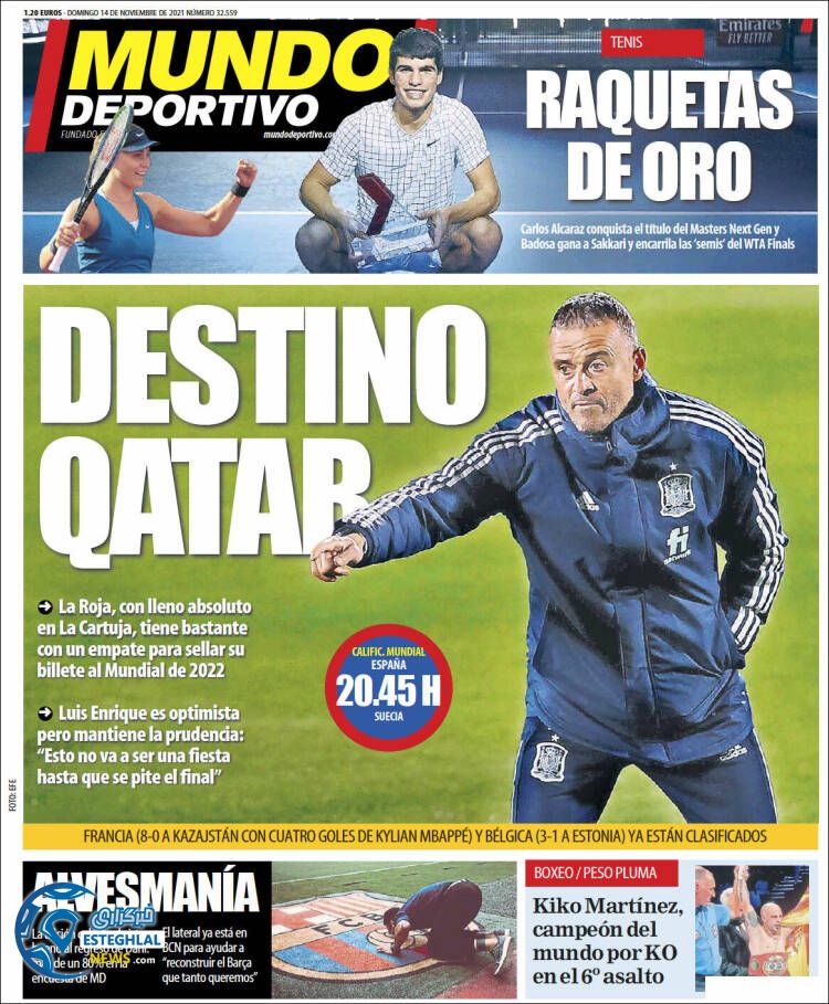 روزنامه ورزشی موندو دپورتیوو یکشنبه 23 آبان 1400