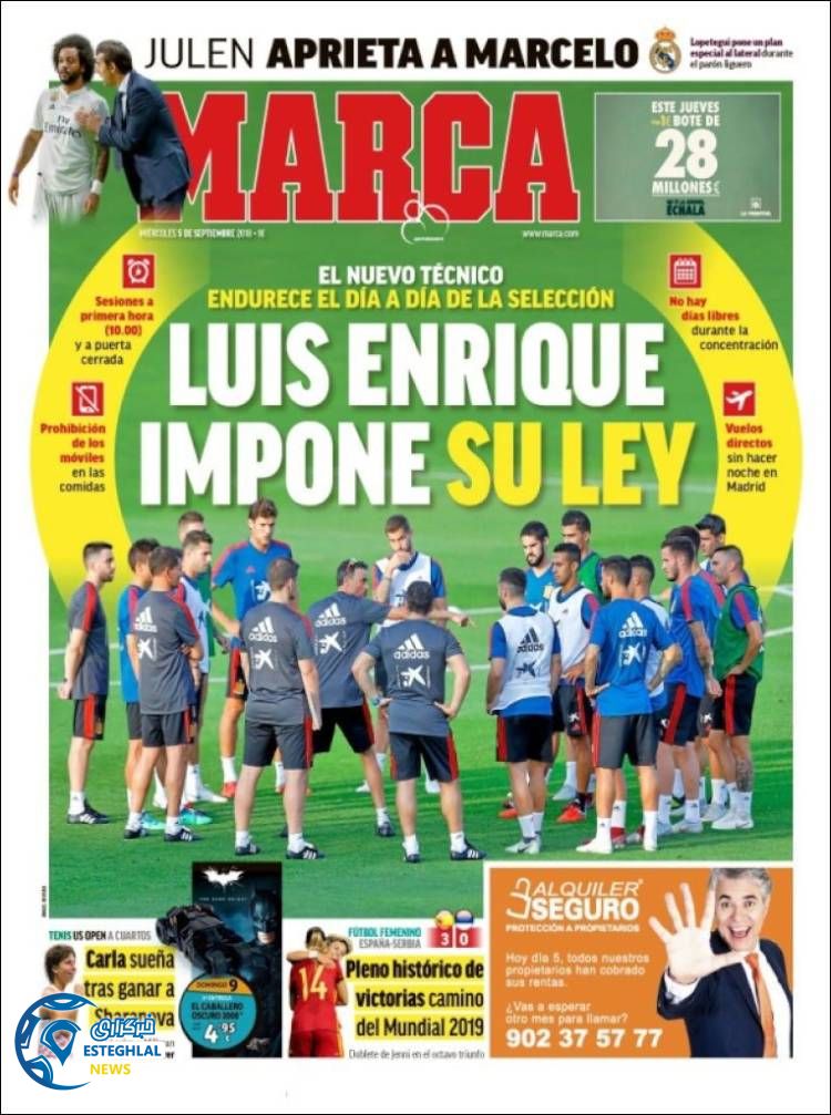 روزنامه ورزشی مارکا چهارشنبه 14 شهریور 1397