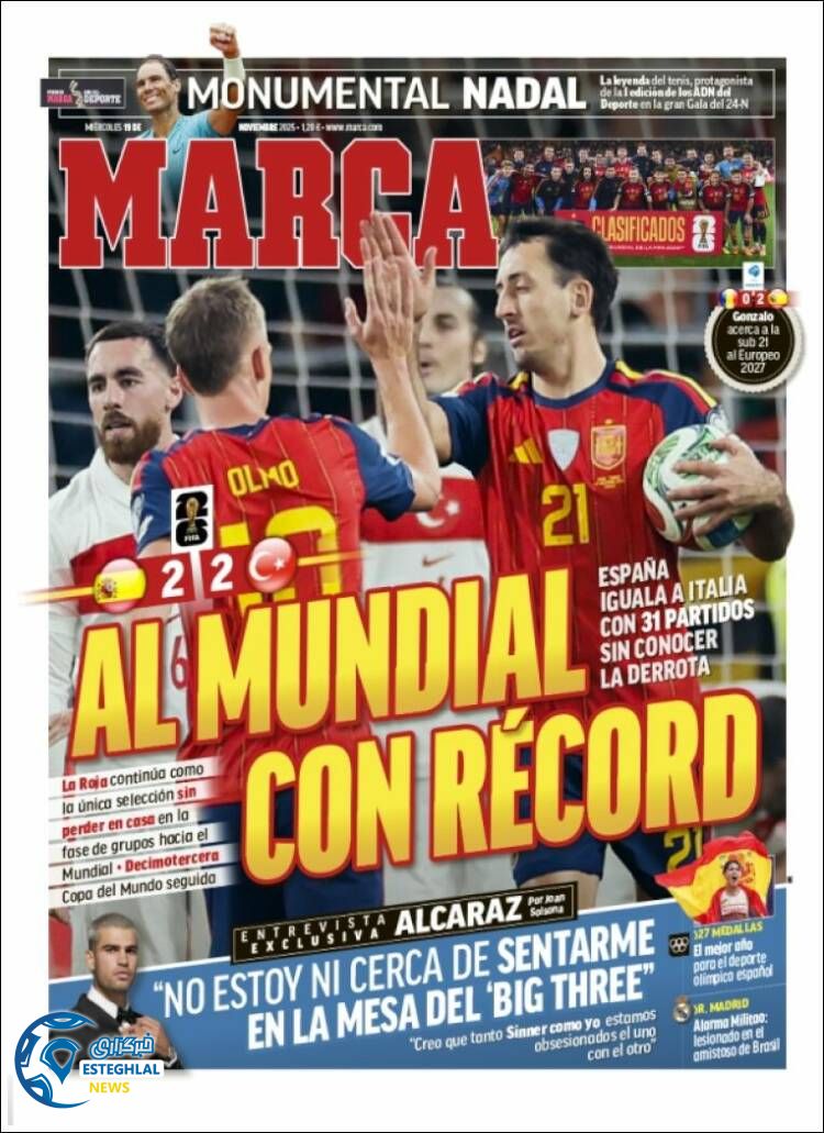 روزنامه  ورزشی مارکا  چهارشنبه 28 آبان 1404   