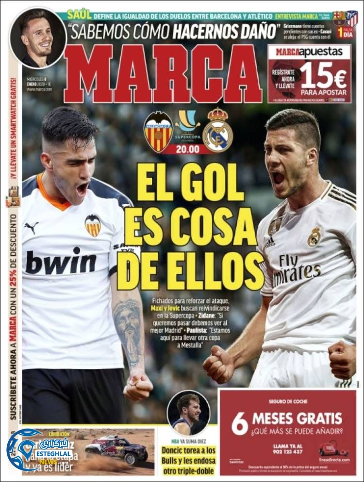 روزنامه ورزشی مارکا چهارشنبه 18 دی 1398