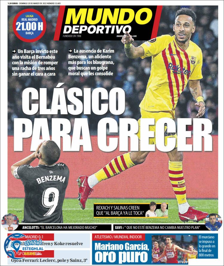 روزنامه ورزشی موندو دپورتیوو یکشنبه 29 اسفند 1400