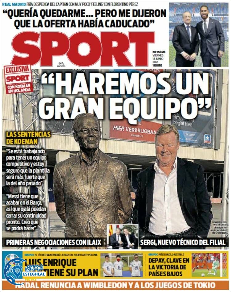 روزنامه ورزشی اسپورت جمعه 28 خرداد 1400