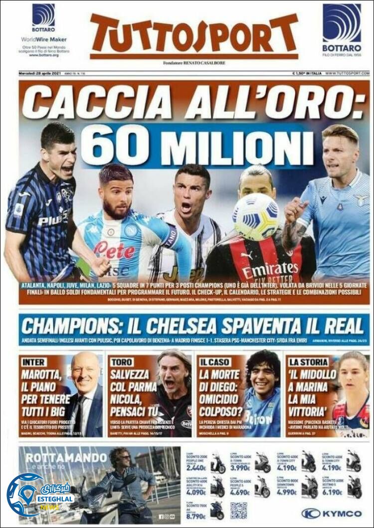 روزنامه ورزشی توتو اسپورت چهارشنبه 8 اردیبهشت 1400