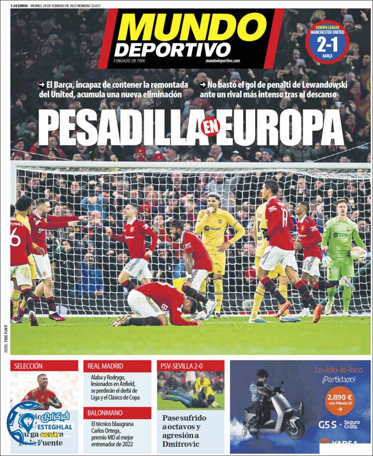 روزنامه ورزشی موندو دپورتیوو جمعه 5 اسفند 1401 