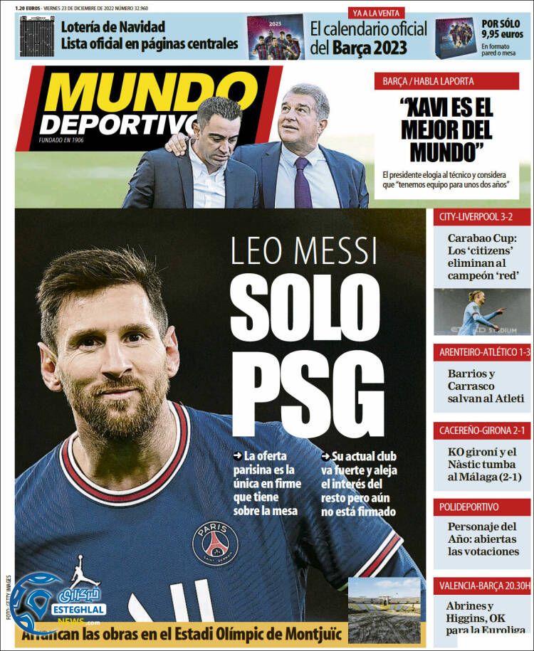 روزنامه ورزشی موندو دپورتیوو جمعه 2 دی 1401 