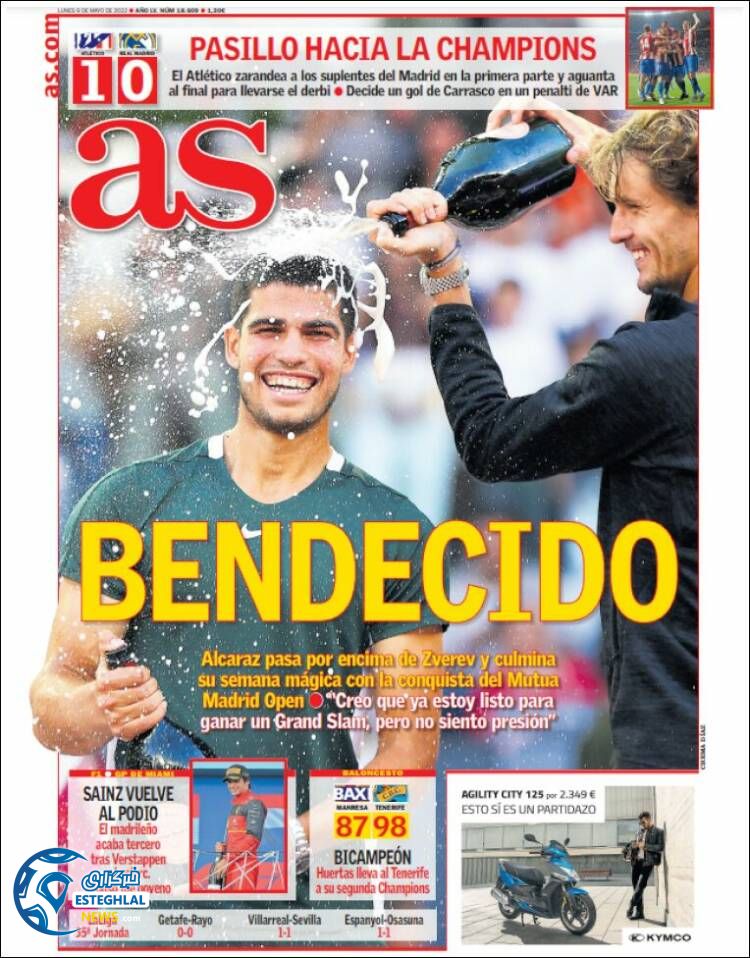 روزنامه ورزشی آ اس دوشنبه 19 اردیبهشت 1401