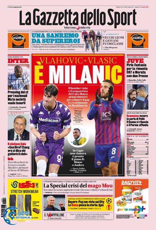 روزنامه ورزشی گاتزتا دلو اسپورت شنبه 30 اسفند 1399