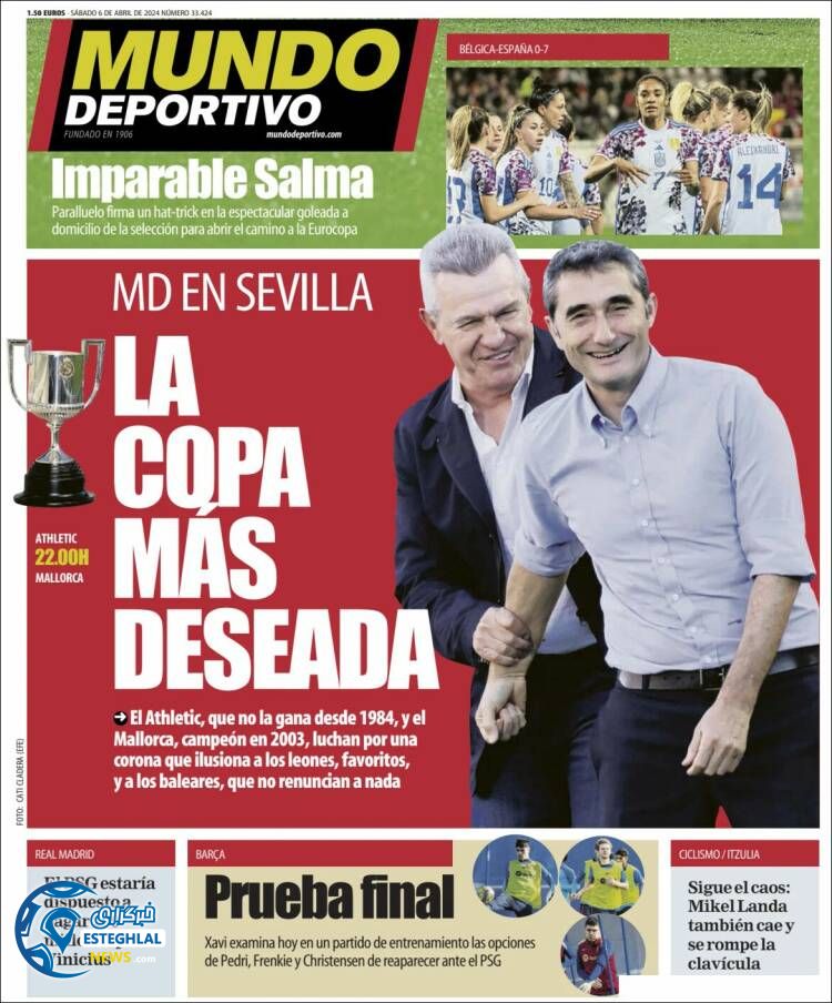 روزنامه ورزشی موندو دپورتیوو شنبه 18 فروردین 1403 