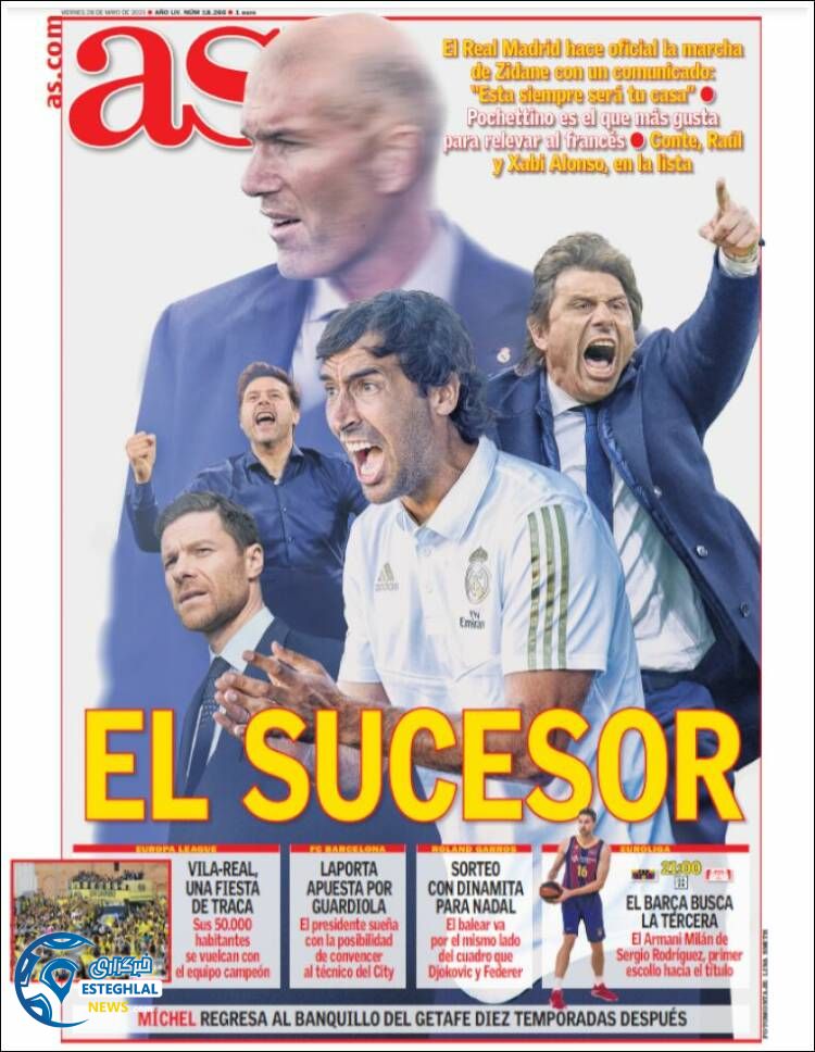 روزنامه ورزشی آ اس جمعه 7 خرداد 1400 