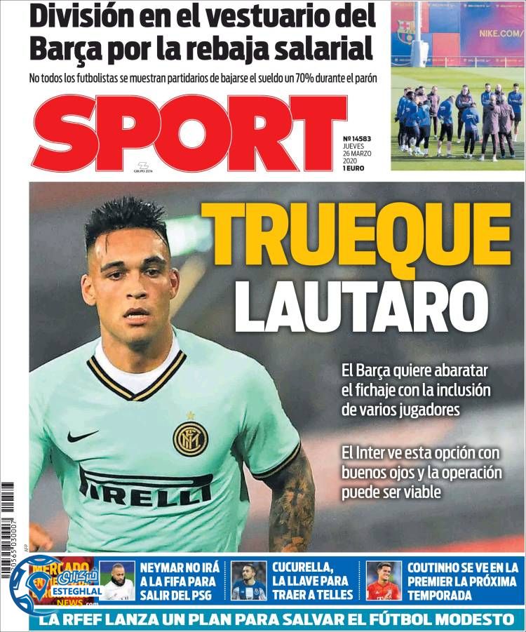 روزنامه ورزشی اسپورت پنجشنبه 7 فروردین 1399