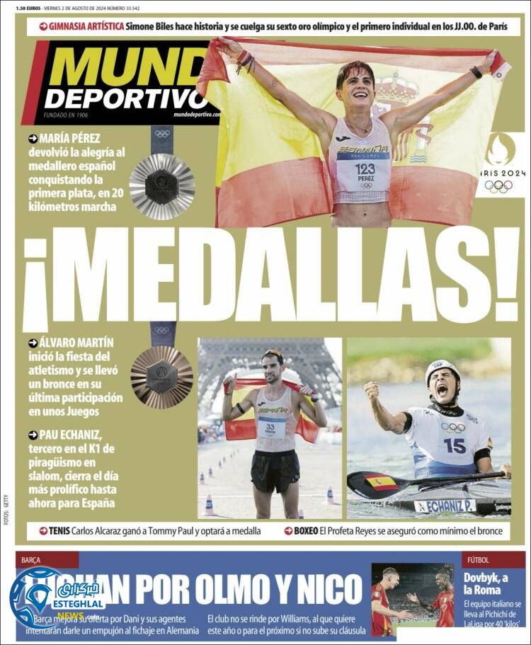 روزنامه ورزشی موندو دپورتیوو جمعه 12 مرداد 1403 