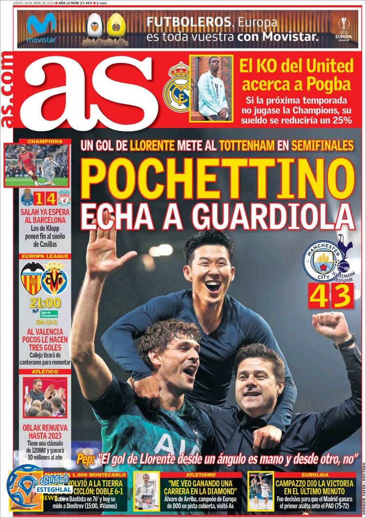 روزنامه ورزشی آاس پنجشنبه 29 فروردین 1398