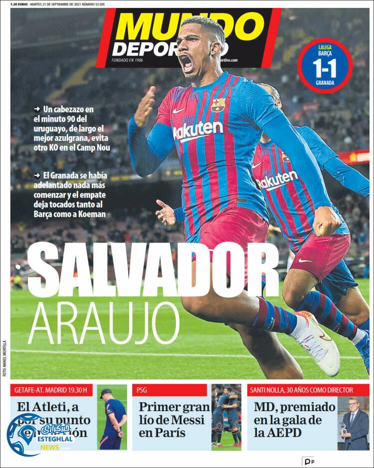 روزنامه ورزشی موندو دپورتیوو سه شنبه 30 شهریور 1400