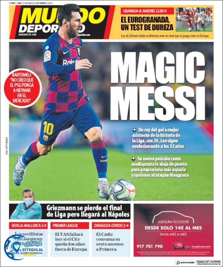 روزنامه ورزشی موندو دپورتیوو دوشنبه 23 تیر 1399