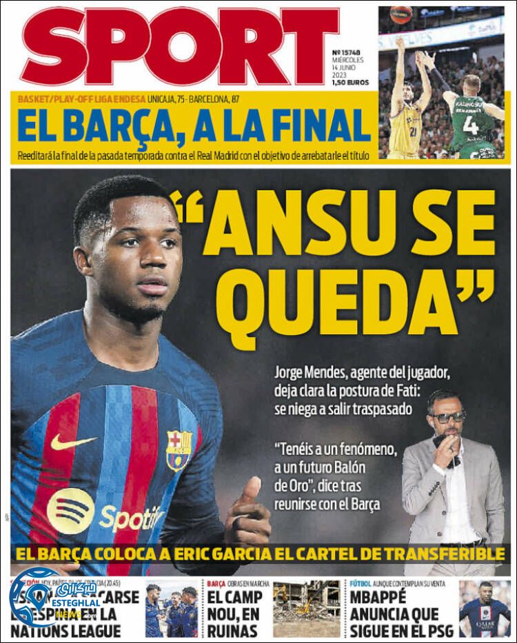 روزنامه ورزشی اسپورت چهارشنبه 24 خرداد 1402 