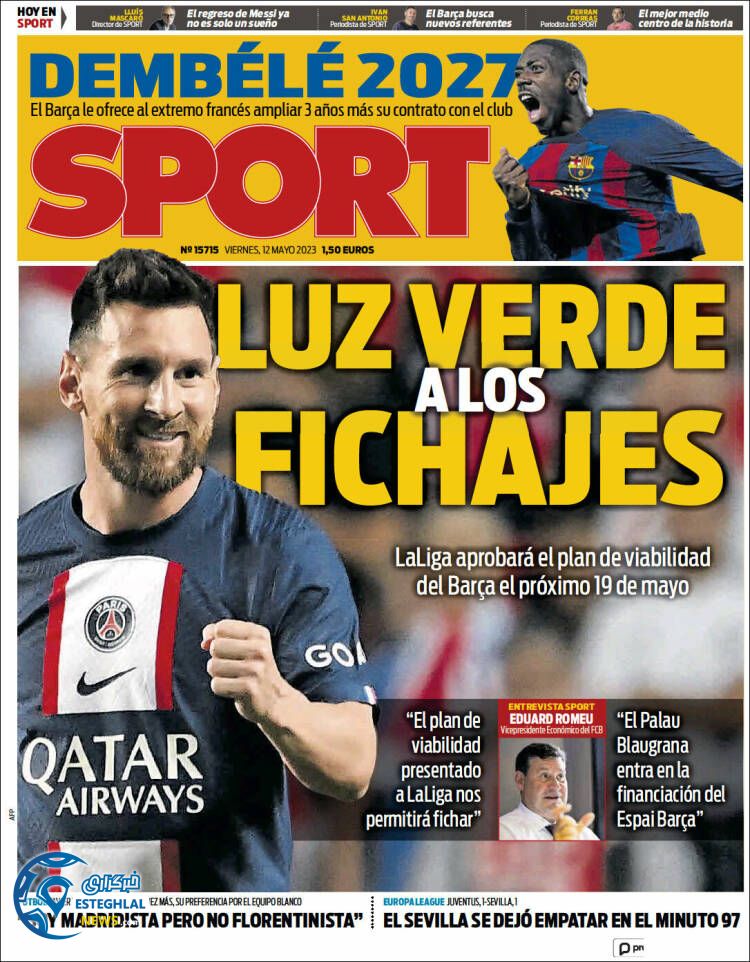 روزنامه ورزشی اسپورت جمعه 22 اردیبهشت 1402 