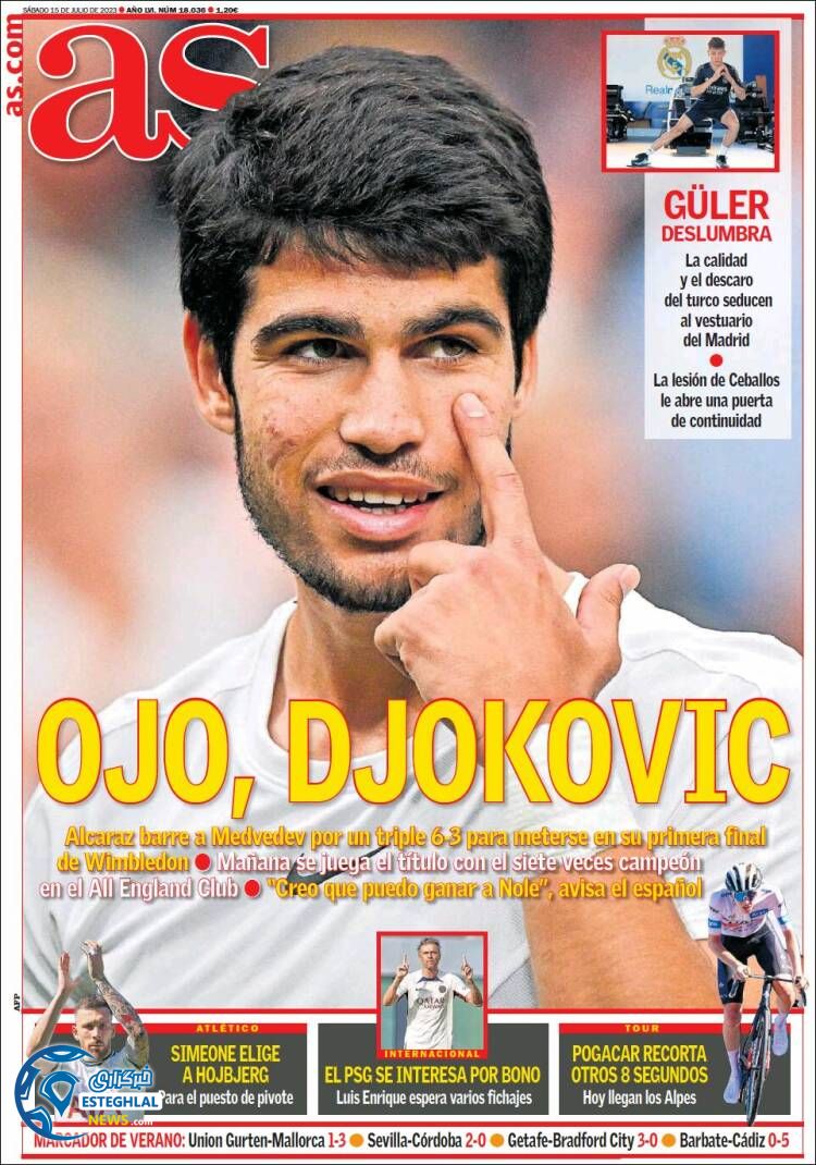 روزنامه  ورزشی آ اس شنبه 24 تیر 1402 