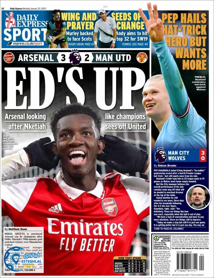 روزنامه ورزشی اکسپرس اسپورت دوشنبه 3 بهمن 1401 