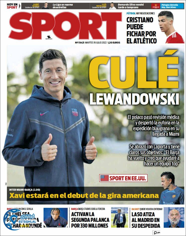 روزنامه ورزشی اسپورت سه شنبه 28 تیر 1401