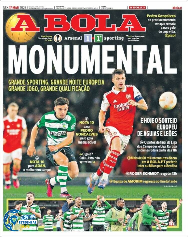 روزنامه ورزشی آبولا جمعه 26 اسفند 1401 