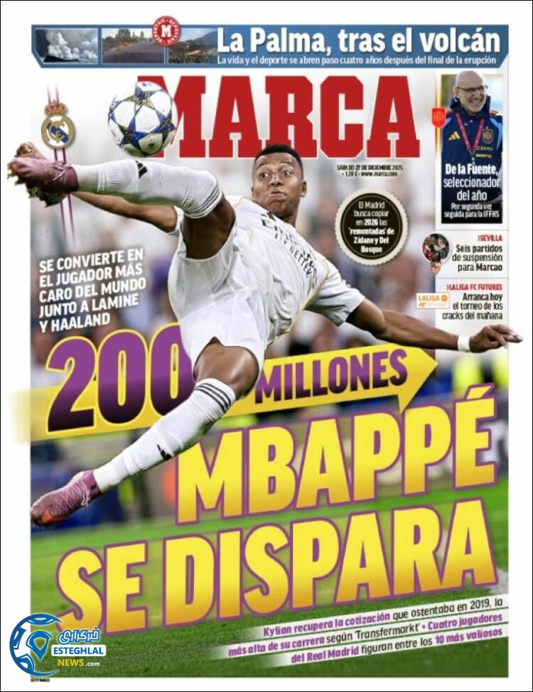 روزنامه  ورزشی مارکا  شنبه 6 دی 1404  